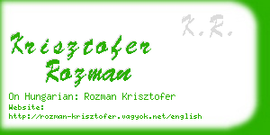 krisztofer rozman business card